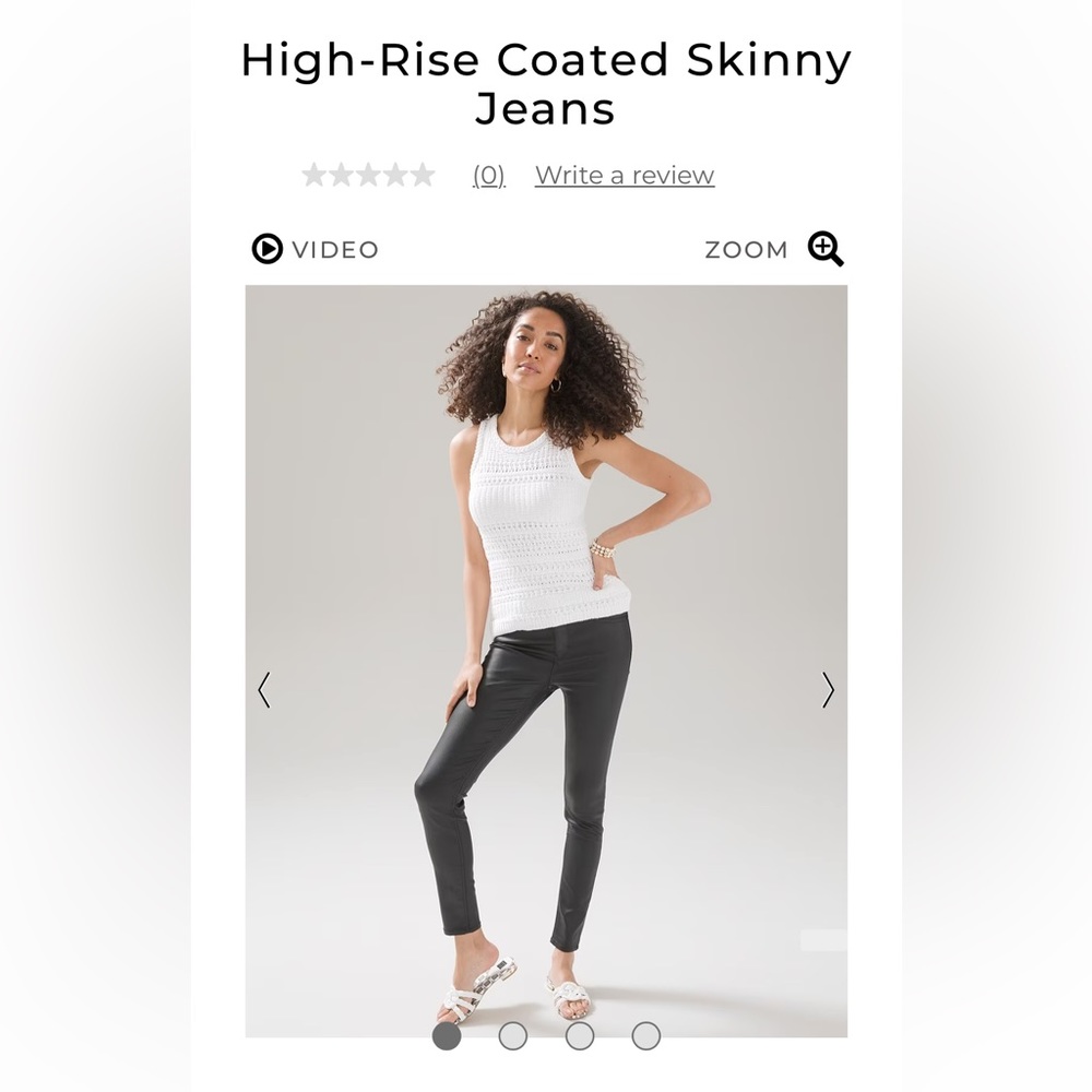 WHBM (NWT) High Rise Skinny Coated Denim Pants Black 8R
